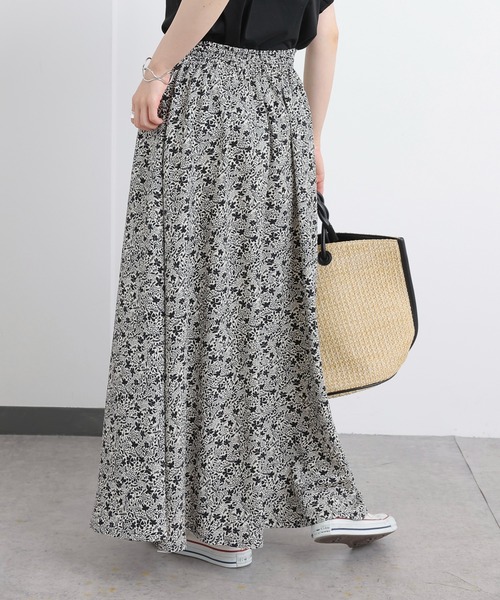 PUAL CE CIN（ピュアルセシン）の「花柄プリントスカート（スカート・レディース・ブラック/ベージュ/アイボリー・FREE）」の16枚目の写真