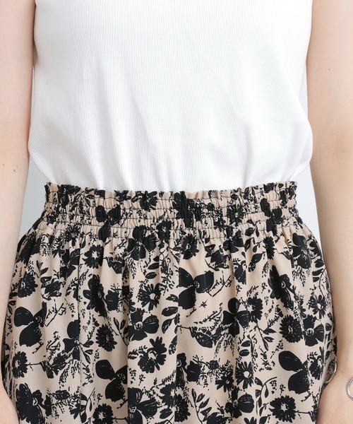 PUAL CE CIN（ピュアルセシン）の「花柄プリントスカート（スカート・レディース・ブラック/ベージュ/アイボリー・FREE）」の12枚目の写真