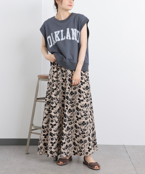 PUAL CE CIN（ピュアルセシン）の「花柄プリントスカート（スカート・レディース・ブラック/ベージュ/アイボリー・FREE）」の22枚目の写真