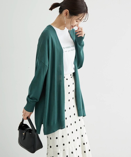 ROPE' PICNIC（ロペピクニック）の「UVカット＆洗濯機OK/Aラインカーディガン（カーディガン/ボレロ・レディース・ライトグレー/ブラック/グリーン・38）」の3枚目の写真