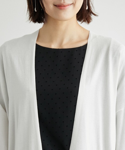 ROPE' PICNIC（ロペピクニック）の「UVカット＆洗濯機OK/Aラインカーディガン（カーディガン/ボレロ・レディース・ライトグレー/ブラック/グリーン・38）」の8枚目の写真
