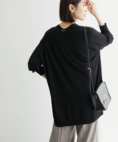 ROPE' PICNIC（ロペピクニック）の「UVカット＆洗濯機OK/Aラインカーディガン（カーディガン/ボレロ・レディース・ライトグレー/ブラック/グリーン・38）」の11枚目の写真