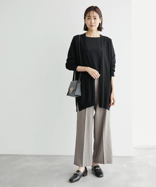 ROPE' PICNIC（ロペピクニック）の「UVカット＆洗濯機OK/Aラインカーディガン（カーディガン/ボレロ・レディース・ライトグレー/ブラック/グリーン・38）」の5枚目の写真