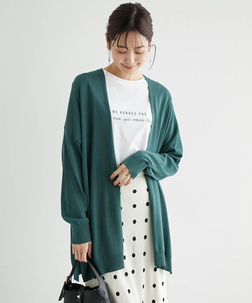 ROPE' PICNIC（ロペピクニック）の「UVカット＆洗濯機OK/Aラインカーディガン（カーディガン/ボレロ・レディース・ライトグレー/ブラック/グリーン・38）」の15枚目の写真