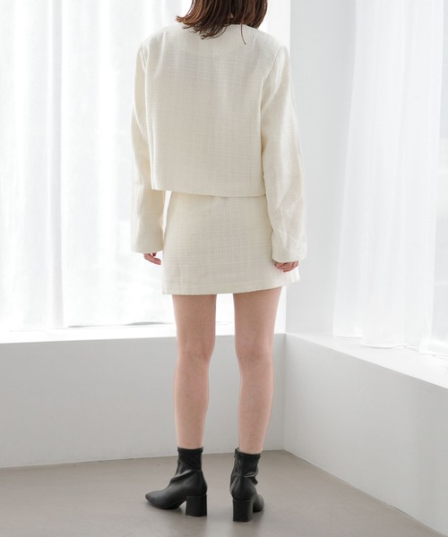 Heather（ヘザー）の「ツイードジャケット　156679（ノーカラージャケット・レディース・ブラック/オフホワイト・FREE）」の18枚目の写真