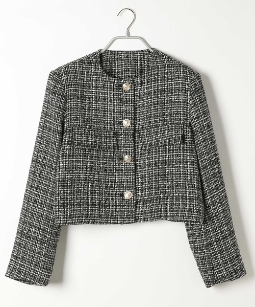 Heather（ヘザー）の「ツイードジャケット　156679（ノーカラージャケット・レディース・ブラック/オフホワイト・FREE）」の21枚目の写真