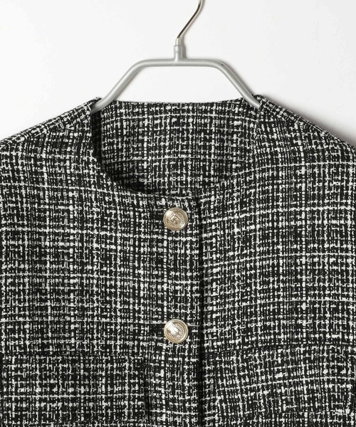 Heather（ヘザー）の「ツイードジャケット　156679（ノーカラージャケット・レディース・ブラック/オフホワイト・FREE）」の22枚目の写真