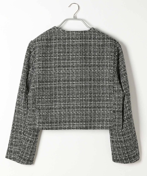 Heather（ヘザー）の「ツイードジャケット　156679（ノーカラージャケット・レディース・ブラック/オフホワイト・FREE）」の4枚目の写真