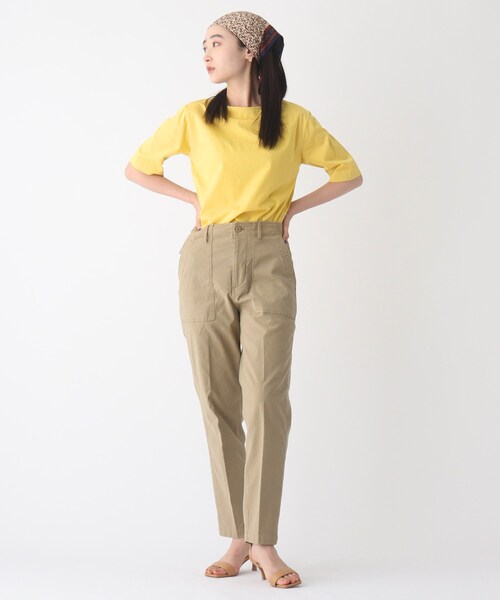 OPAQUE.CLIP(オペークドットクリップ)の「◆シルキースーピマ ボートネックカットソー【WEB限定サイズ】(Tシャツ/カットソー・レディース・チャコールグレー/ブラック/ホワイト系/イエロー/パープル系/ブルー・36/38/40/42)」の14枚目の写真