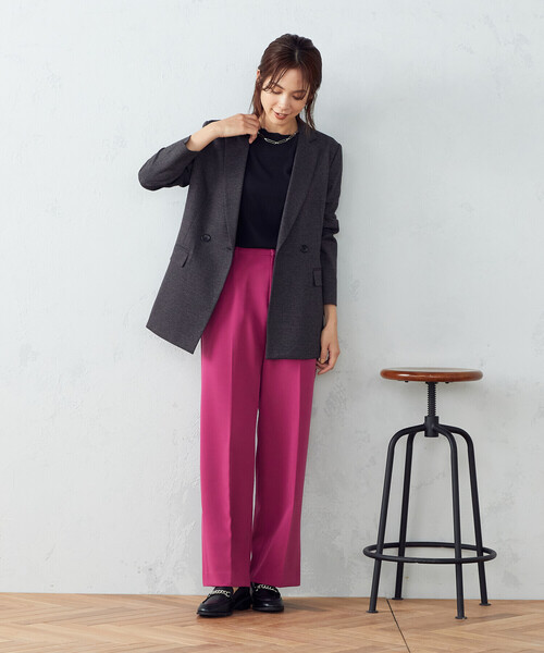 COMME CA ISM（コムサイズム）の「サイドベンツ　ワイドパンツ（その他パンツ・レディース・ブラック/ピンク/グリーン・MEDIUM/LARGE）」の13枚目の写真