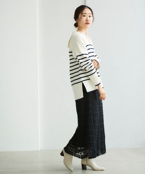 le.coeur blanc(ルクールブラン)の「フラワーレースマーメイドスカート(スカート・レディース・アイボリー/カーキオリーブ/ブラック・38)」の7枚目の写真