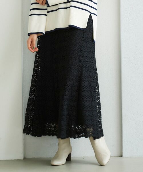 le.coeur blanc(ルクールブラン)の「フラワーレースマーメイドスカート(スカート・レディース・アイボリー/カーキオリーブ/ブラック・38)」の9枚目の写真