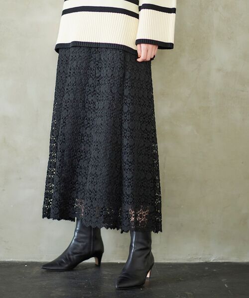 le.coeur blanc(ルクールブラン)の「フラワーレースマーメイドスカート(スカート・レディース・アイボリー/カーキオリーブ/ブラック・38)」の12枚目の写真