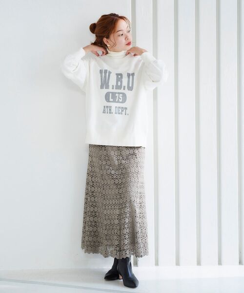 le.coeur blanc(ルクールブラン)の「フラワーレースマーメイドスカート(スカート・レディース・アイボリー/カーキオリーブ/ブラック・38)」の19枚目の写真