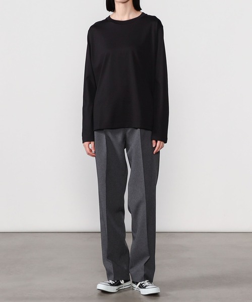 handvaerk（ハンドバーク）の「handvaerk | 60/2 フロントヨーク長袖Tシャツ WOMEN（Tシャツ/カットソー・レディース・ホワイト/ブラック/ダークグレー・SMALL）」の5枚目の写真