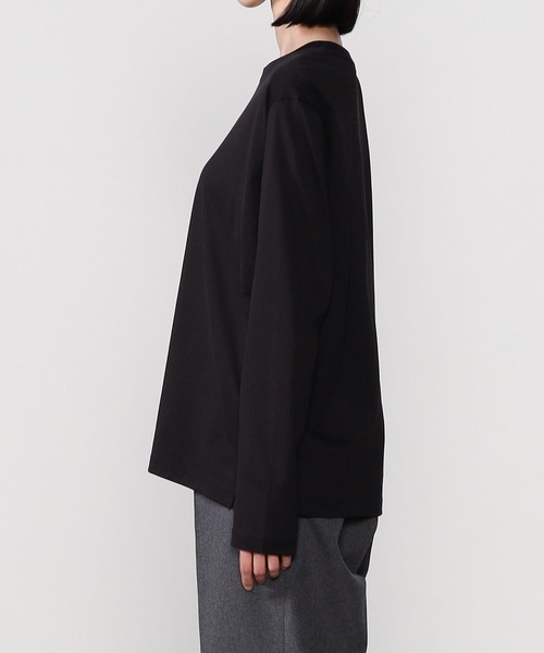 handvaerk（ハンドバーク）の「handvaerk | 60/2 フロントヨーク長袖Tシャツ WOMEN（Tシャツ/カットソー・レディース・ホワイト/ブラック/ダークグレー・SMALL）」の7枚目の写真