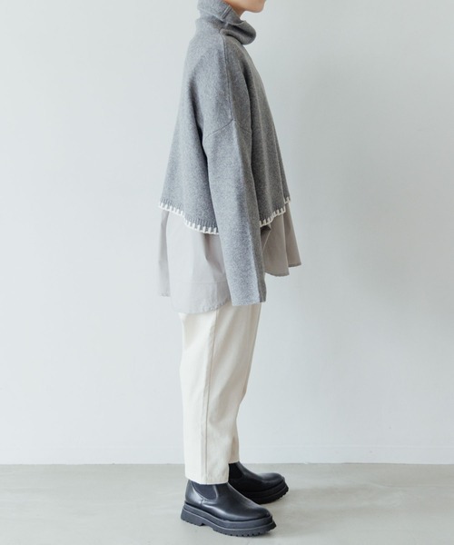 LOWRYS FARM（ローリーズファーム）の「ショートハイネックプルオーバー　357639（ニット/セーター・キッズ・ブラック/グレー/アイボリー・150cm/160cm）」の4枚目の写真