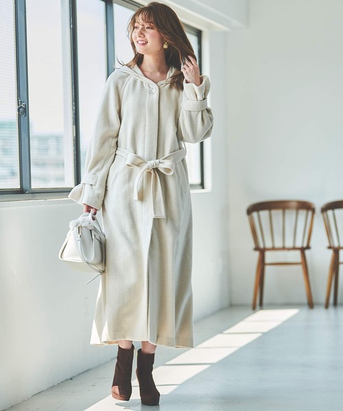 31 Sons de mode（トランテアン　ソン　ドゥ　モード）の「フード付きモッサロングコート（その他アウター・レディース・ブラウン/イエロー/クリーム・38/36）」の18枚目の写真