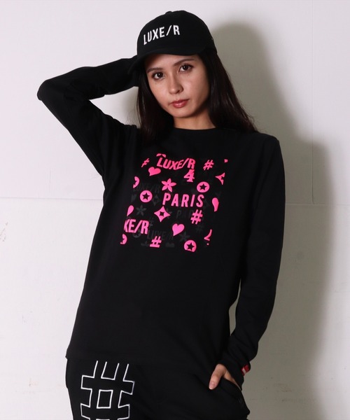 LUXE/R(ラグジュ)の「(RM)【ユニセックス】【LUXE/R】モノグラム プリント 長袖 Tシャツ(Tシャツ/カットソー・メンズ・ホワイト/ブラック/グレー・LARGE/MEDIUM)」の20枚目の写真