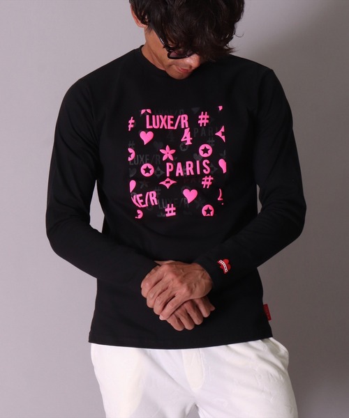 LUXE/R(ラグジュ)の「(RM)【ユニセックス】【LUXE/R】モノグラム プリント 長袖 Tシャツ(Tシャツ/カットソー・メンズ・ホワイト/ブラック/グレー・LARGE/MEDIUM)」の16枚目の写真