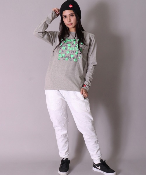 LUXE/R(ラグジュ)の「(RM)【ユニセックス】【LUXE/R】モノグラム プリント 長袖 Tシャツ(Tシャツ/カットソー・メンズ・ホワイト/ブラック/グレー・LARGE/MEDIUM)」の15枚目の写真