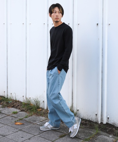 ZIP FIVE（ジップファイブ）の「ピーチスムース 無地クルーネックロンTシャツ（Tシャツ/カットソー・メンズ・ホワイト/ブラック/ブルーグレー/杢グレー/ワイン/チャコール・MEDIUM/LARGE/X-LARGE）」の12枚目の写真