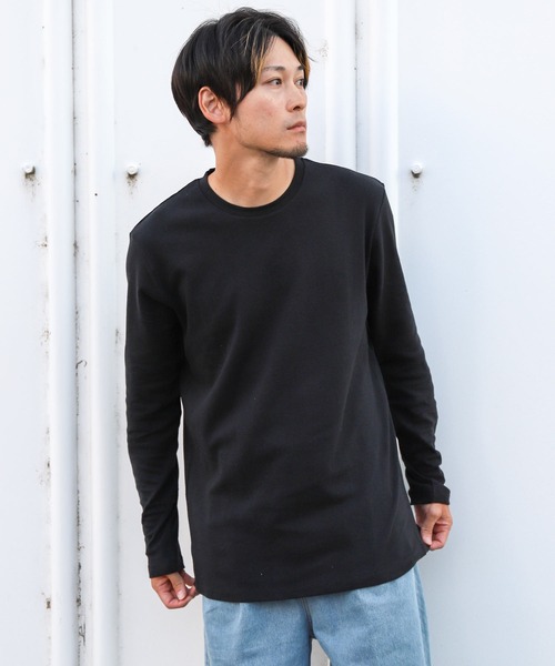 ZIP FIVE（ジップファイブ）の「ピーチスムース 無地クルーネックロンTシャツ（Tシャツ/カットソー・メンズ・ホワイト/ブラック/ブルーグレー/杢グレー/ワイン/チャコール・MEDIUM/LARGE/X-LARGE）」の10枚目の写真