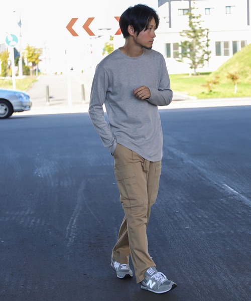 ZIP FIVE（ジップファイブ）の「ピーチスムース 無地クルーネックロンTシャツ（Tシャツ/カットソー・メンズ・ホワイト/ブラック/ブルーグレー/杢グレー/ワイン/チャコール・MEDIUM/LARGE/X-LARGE）」の18枚目の写真