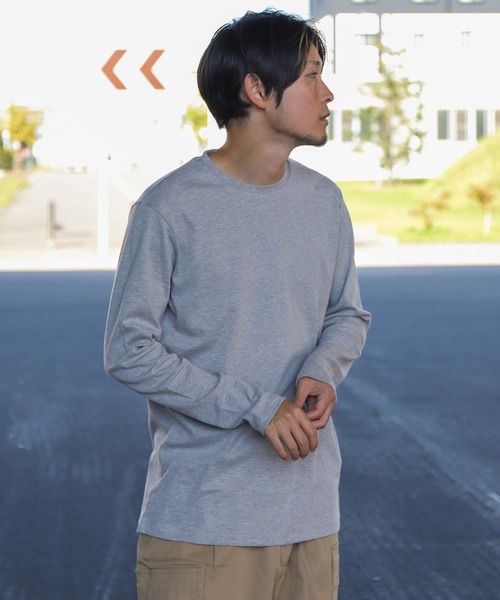 ZIP FIVE（ジップファイブ）の「ピーチスムース 無地クルーネックロンTシャツ（Tシャツ/カットソー・メンズ・ホワイト/ブラック/ブルーグレー/杢グレー/ワイン/チャコール・MEDIUM/LARGE/X-LARGE）」の16枚目の写真