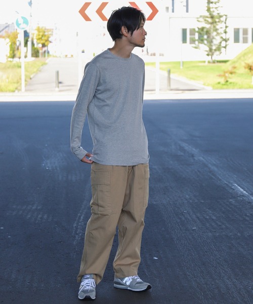 ZIP FIVE（ジップファイブ）の「ピーチスムース 無地クルーネックロンTシャツ（Tシャツ/カットソー・メンズ・ホワイト/ブラック/ブルーグレー/杢グレー/ワイン/チャコール・MEDIUM/LARGE/X-LARGE）」の17枚目の写真