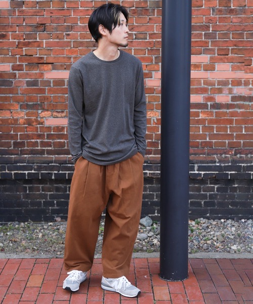 ZIP FIVE（ジップファイブ）の「ピーチスムース 無地クルーネックロンTシャツ（Tシャツ/カットソー・メンズ・ホワイト/ブラック/ブルーグレー/杢グレー/ワイン/チャコール・MEDIUM/LARGE/X-LARGE）」の20枚目の写真