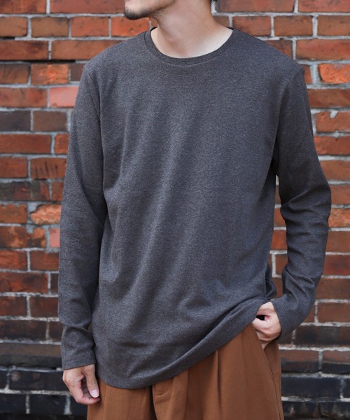 ZIP FIVE（ジップファイブ）の「ピーチスムース 無地クルーネックロンTシャツ（Tシャツ/カットソー・メンズ・ホワイト/ブラック/ブルーグレー/杢グレー/ワイン/チャコール・MEDIUM/LARGE/X-LARGE）」の19枚目の写真