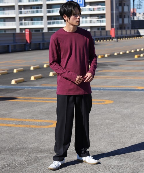 ZIP FIVE（ジップファイブ）の「ピーチスムース 無地クルーネックロンTシャツ（Tシャツ/カットソー・メンズ・ホワイト/ブラック/ブルーグレー/杢グレー/ワイン/チャコール・MEDIUM/LARGE/X-LARGE）」の22枚目の写真