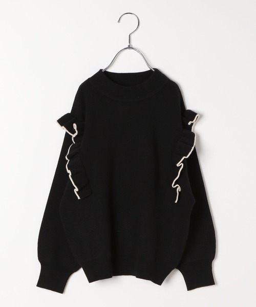 GLOBAL WORK(グローバルワーク)の「メルティフリルニット/281597(ニット/セーター・キッズ・スカイブルー/ブラック/オフホワイト/その他・110cm/100cm/120cm/130cm/140cm/150cm/160cm)」の4枚目の写真