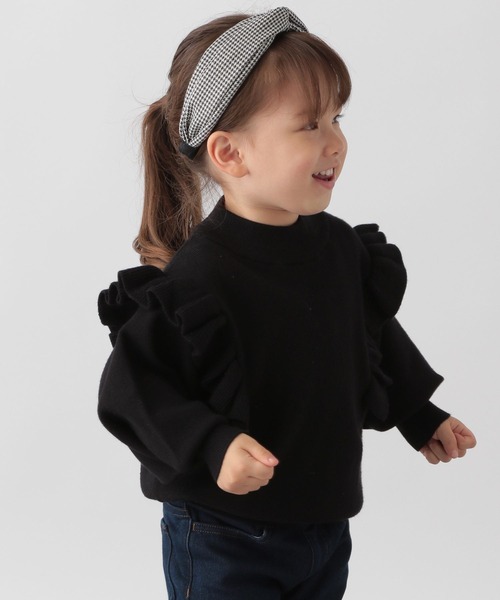 GLOBAL WORK(グローバルワーク)の「メルティフリルニット/281597(ニット/セーター・キッズ・スカイブルー/ブラック/オフホワイト/その他・110cm/100cm/120cm/130cm/140cm/150cm/160cm)」の2枚目の写真