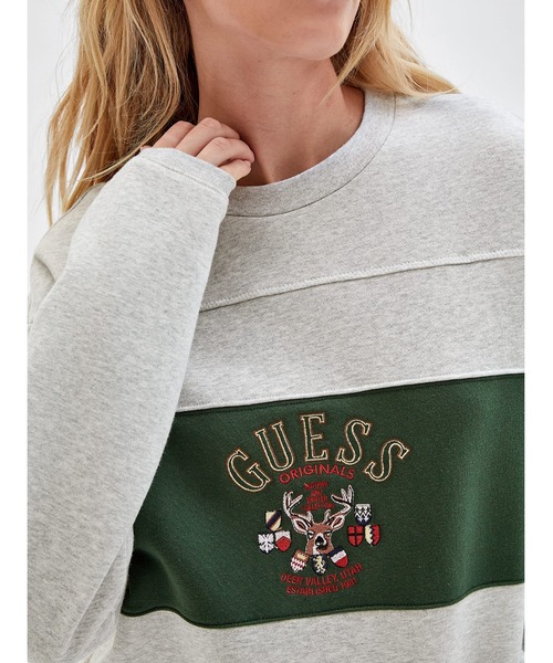 Guess（ゲス）の「GUESS Originals Deer Crewneck Sweat（スウェット・レディース・ヘザーグレー・SMALL/MEDIUM/X-SMALL）」の4枚目の写真