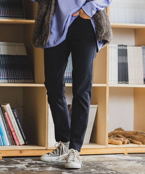 BAYFLOW（ベイフロー）の「[真冬もあったか]ストレッチ裏起毛パンツ（その他パンツ・レディース・ブラック/オフホワイト/ブルー/モカ・SMALL/MEDIUM/LARGE）」の3枚目の写真