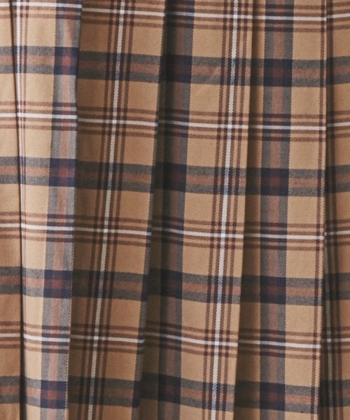 ANGIE（アンジー）の「チェックタックプリーツロングスカート（スカート・レディース・ベージュ/ブラウン/ネイビー/ブラック系1/グリーン系1/ブラウン系1/ネイビー系1・FREE）」の21枚目の写真