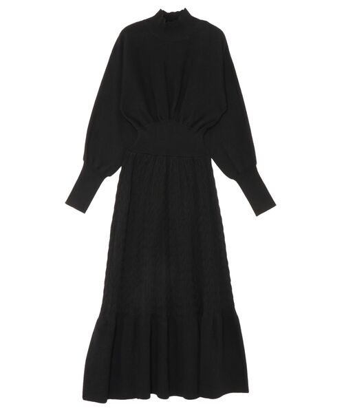 LAGUNAMOON(ラグナムーン)の「ケーブルパターンニットワンピース(ワンピース・レディース・モカ/ブラック/パープル・SMALL/MEDIUM)」の2枚目の写真