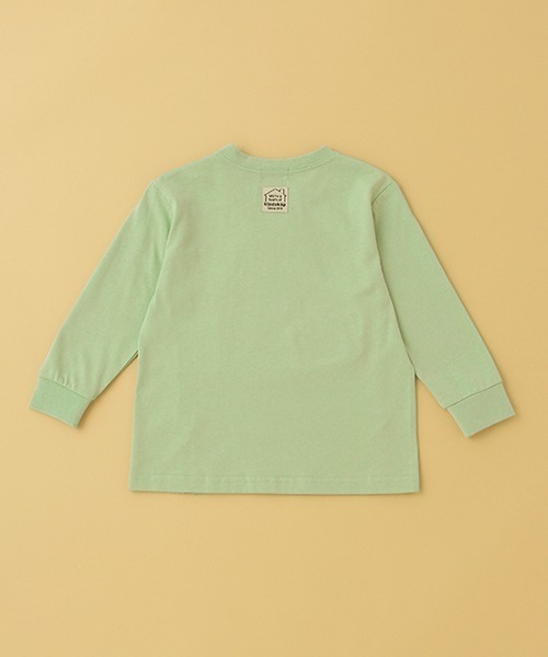 kladskap（クレードスコープ）の「トラベルくま長袖Tシャツ（Tシャツ/カットソー・キッズ・ライトグリーン/アイボリー・110cm/90cm/100cm/120cm/80ｃｍ）」の5枚目の写真