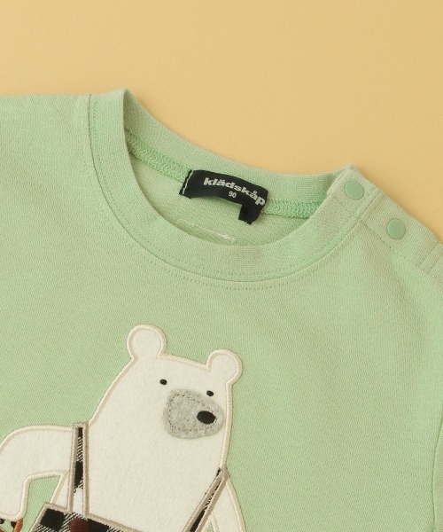 kladskap（クレードスコープ）の「トラベルくま長袖Tシャツ（Tシャツ/カットソー・キッズ・ライトグリーン/アイボリー・110cm/90cm/100cm/120cm/80ｃｍ）」の6枚目の写真