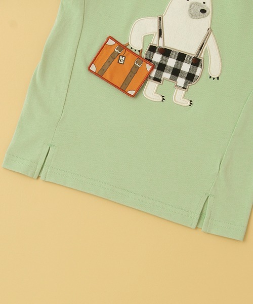 kladskap（クレードスコープ）の「トラベルくま長袖Tシャツ（Tシャツ/カットソー・キッズ・ライトグリーン/アイボリー・110cm/90cm/100cm/120cm/80ｃｍ）」の8枚目の写真