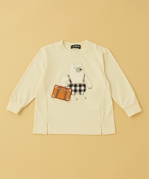 kladskap（クレードスコープ）の「トラベルくま長袖Tシャツ（Tシャツ/カットソー・キッズ・ライトグリーン/アイボリー・110cm/90cm/100cm/120cm/80ｃｍ）」の18枚目の写真