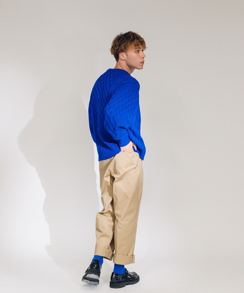 ONCILY(オンシェリー)の「ALAN KNIT / アランニット(ニット/セーター・メンズ・ネイビー/アイボリー/ブルー・MEDIUM/LARGE)」の12枚目の写真