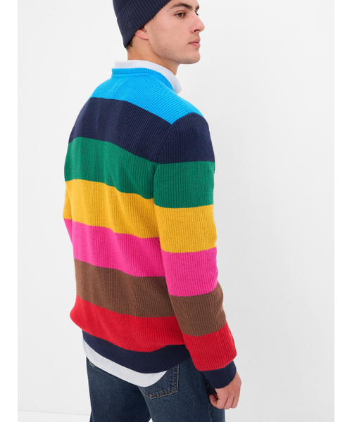 GAP(ギャップ)の「ハッピーストライプ クルーネックセーター(ニット/セーター・メンズ・マルチ・XS/S/M/L/XL)」の3枚目の写真