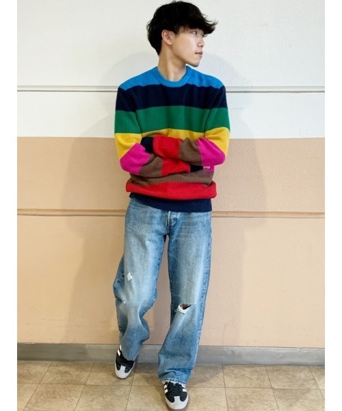 GAP(ギャップ)の「ハッピーストライプ クルーネックセーター(ニット/セーター・メンズ・マルチ・XS/S/M/L/XL)」の5枚目の写真