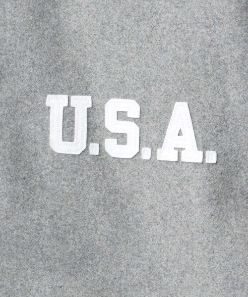 Champion（チャンピオン）の「Champion/チャンピオン AWARD JACKET/ビッグシルエット メルトン スタジャン（スタジャン・メンズ・シルバーグレー/ブラック/ネイビー・M/L/XL）」の6枚目の写真