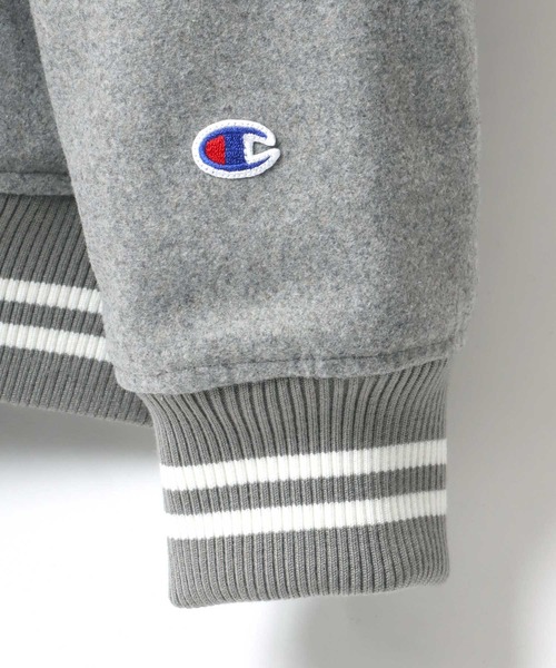 Champion（チャンピオン）の「Champion/チャンピオン AWARD JACKET/ビッグシルエット メルトン スタジャン（スタジャン・メンズ・シルバーグレー/ブラック/ネイビー・M/L/XL）」の5枚目の写真