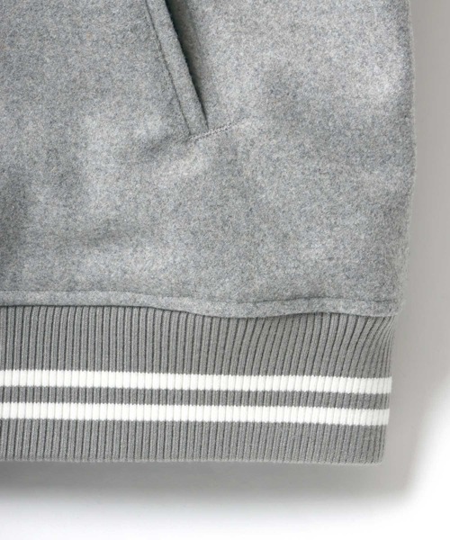 Champion（チャンピオン）の「Champion/チャンピオン AWARD JACKET/ビッグシルエット メルトン スタジャン（スタジャン・メンズ・シルバーグレー/ブラック/ネイビー・M/L/XL）」の11枚目の写真