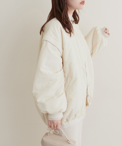 natural couture(ナチュラルクチュール)の「マフラー付きシボナイロンマルチWAYエコダウン(ダウンジャケット/コート・レディース・アイボリー/ブラック/ベージュ・FREE)」の8枚目の写真